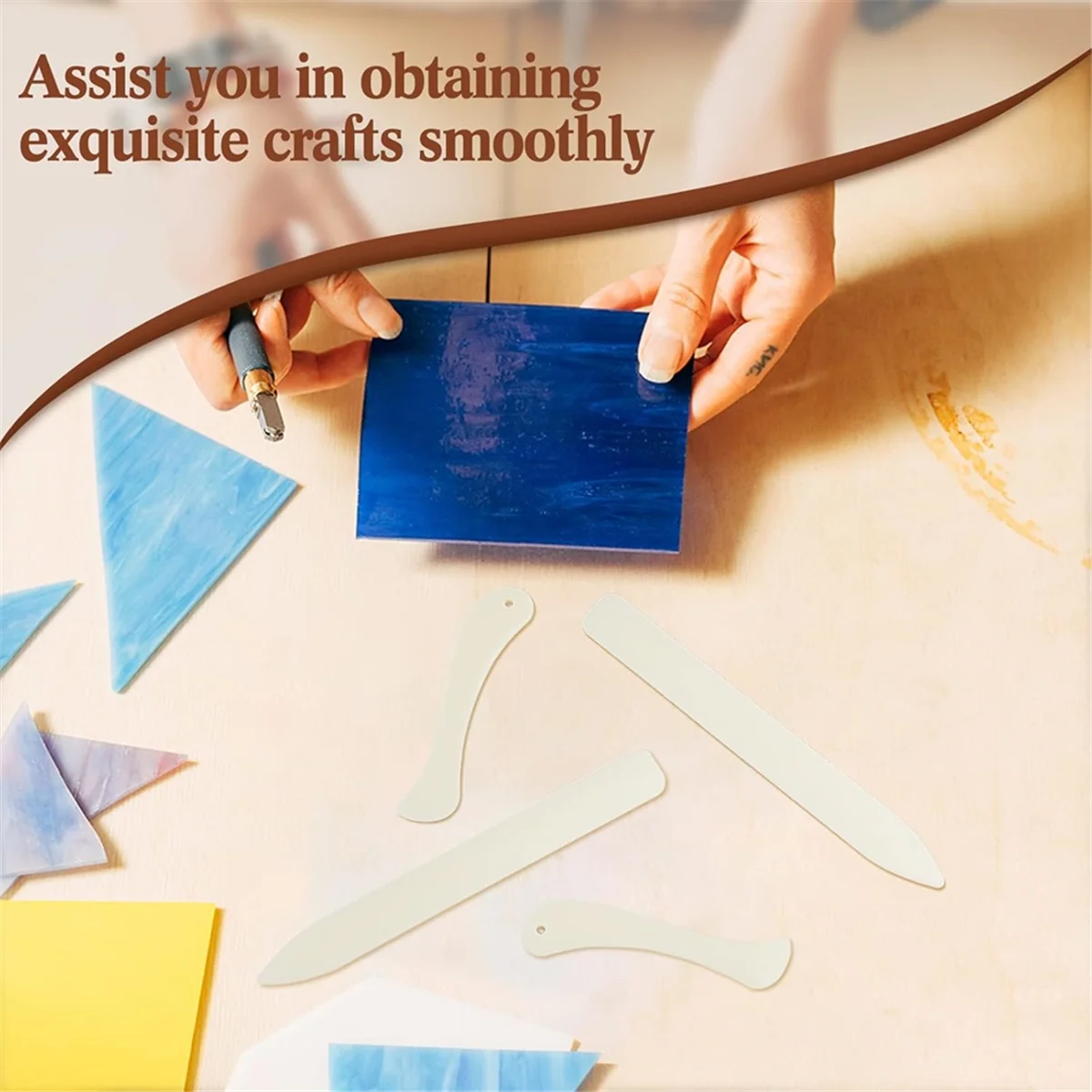 2025 + 4 قطعة رقائق النحاس اليد احباط 7/32 بوصة الزجاج النحاس احباط أداة البلاستيك الزجاج الملون الملمع العظام مجلد التهديف أداة