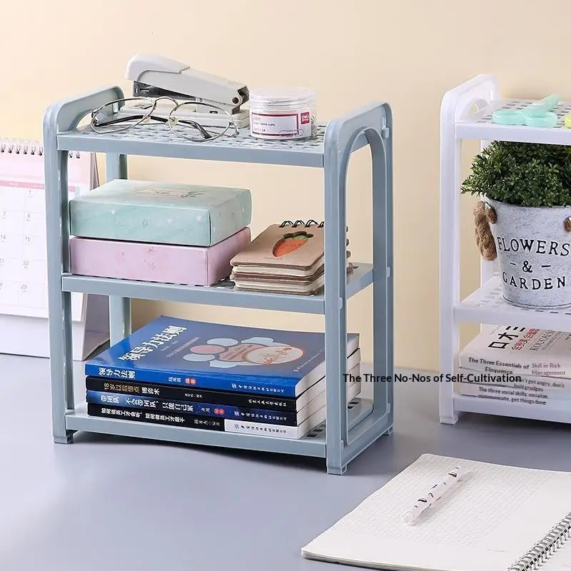Desktop Storage Rack Multi Layer Scratch Resistant Plastic Organizer Shelf for Home Office Desk Stationery Sort