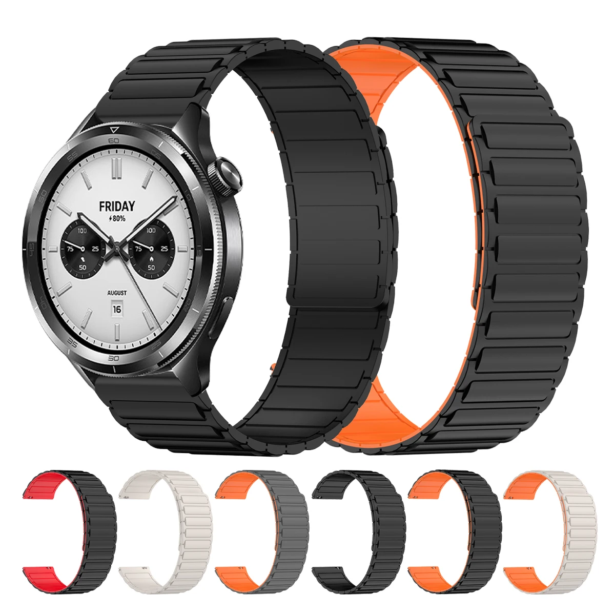 Magnetic Loop Band For Xiaomi Watch S4/S3/S2/Watch S1 Pro/color 2 Silicone Bracelet HUAWEI WATCH 5 4 pro/GT 5 Sports 22mm Strap