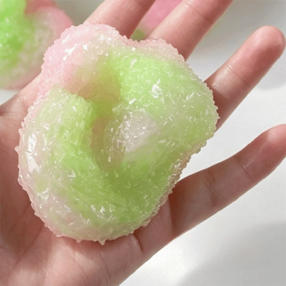 Pinch Slow Rebound Crispy Squishy Crinkling Sound Slow Rising Cracking Squishy Grainy Texture Double Color Squeeze Ball Gift