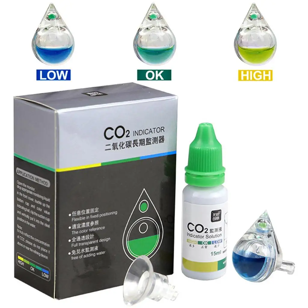 CO2 Drop Glass Checker Aquarium Fish Tank Carbon Dioxide PH Checker Tester