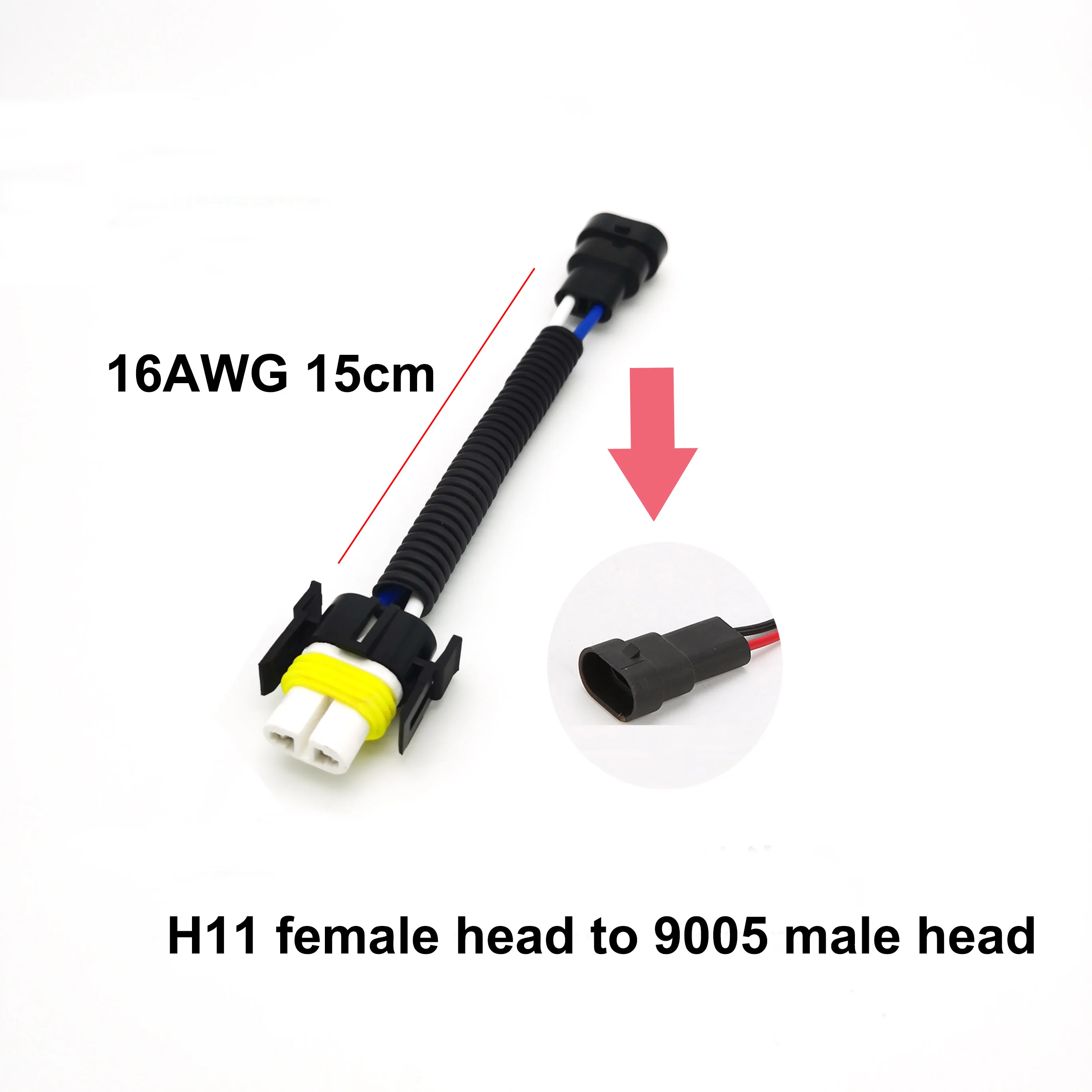 H4/H7/H11/9005 Car Truck Female male Ceramic Headlight Extension Connector Plug Light Lamp Bulb Socket Adapter 12V 24V