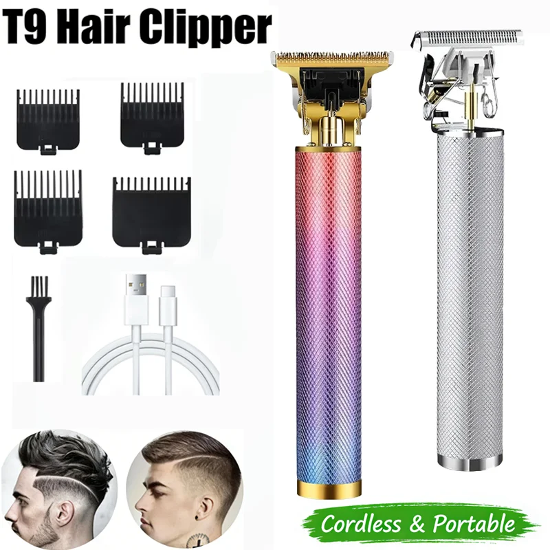 2026 Neuer T9 Haarschneider, Professioneller Rasierer für Männer, 0mm Glatzkopf-Trimmer, USB Tragbares Haarschneide-Set