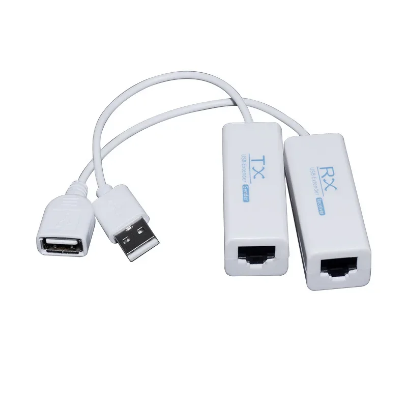 USB Rj45 موسع 200 متر USB إلى RJ45 موسع عبر إيثرنت Cat5e/6 كابل USB UTP تمديد جهاز ريسيفر استقبال وإرسال عدة التوصيل والتشغيل