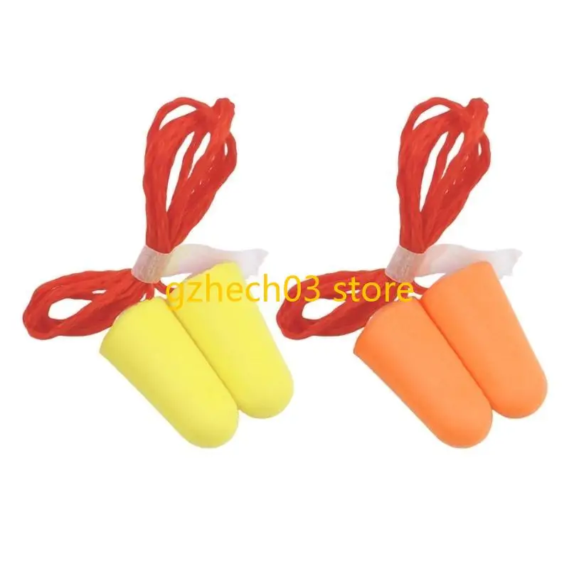 G2AC 5 Pairs Earplug Reusable Foam Earplugs with Lanyard for Work Study Rest Sleep