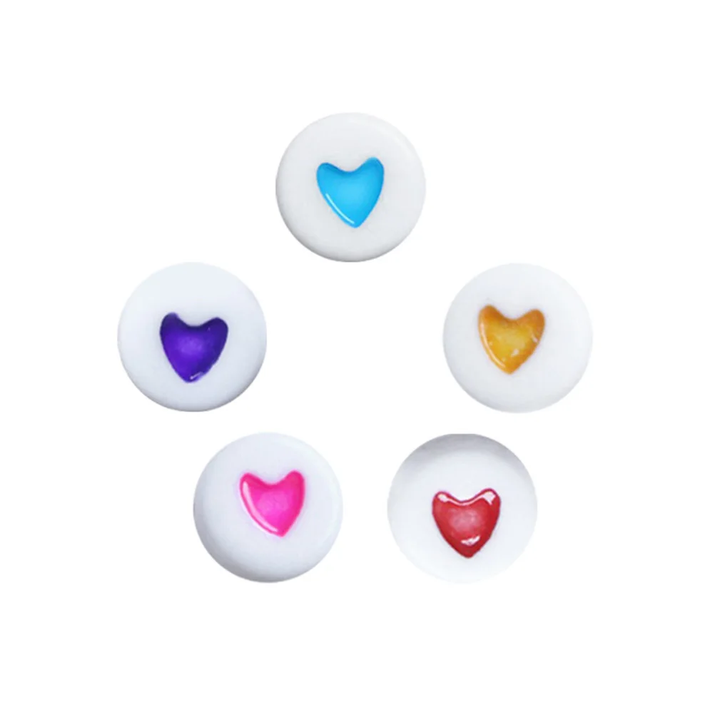 100 szt. Kolorowe Koraliki w Kształcie Serca 4x7mm Koraliki Rzemieślnicze do Wyrobu Biżuterii Akcesoria DIY Dekoracyjne Zestawy do Wyrobu Opasek do Włosów