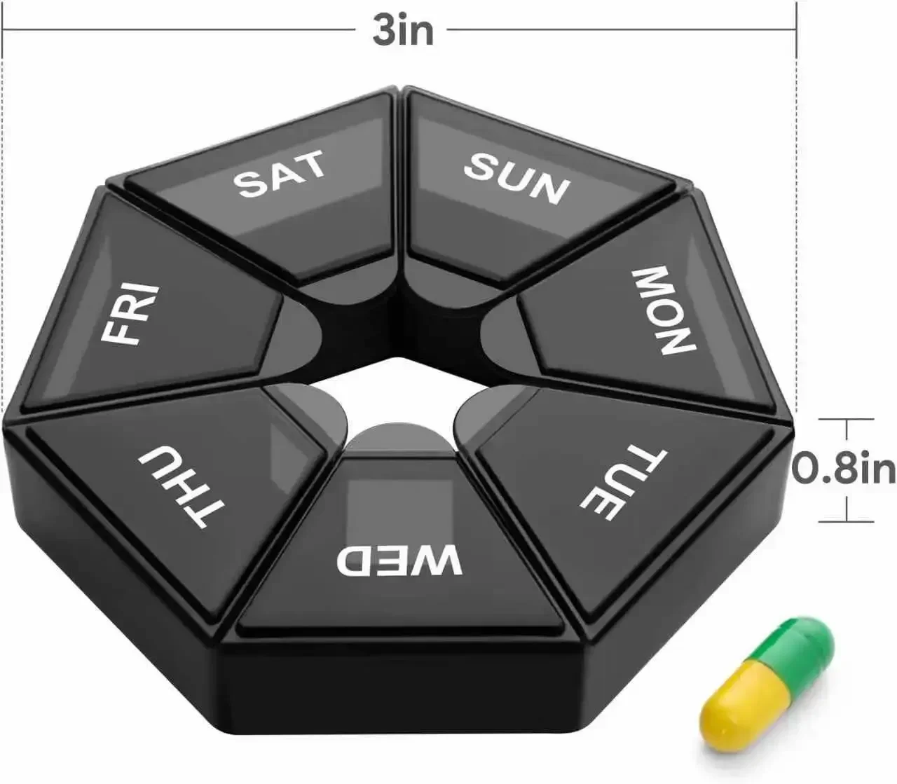 1 Stuks Pillendoosje Plastic 7 Dagen Tablet Snoepdoos Draagbare Opberghouder Reisorganisator Pil Dispenser Container Opbergdozen