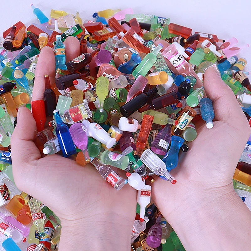 10 pièces maison de poupée Mini Simulation vin boissons bouteille maison de poupée cuisine décoration accessoires semblant jouer jouet pour enfants cadeaux