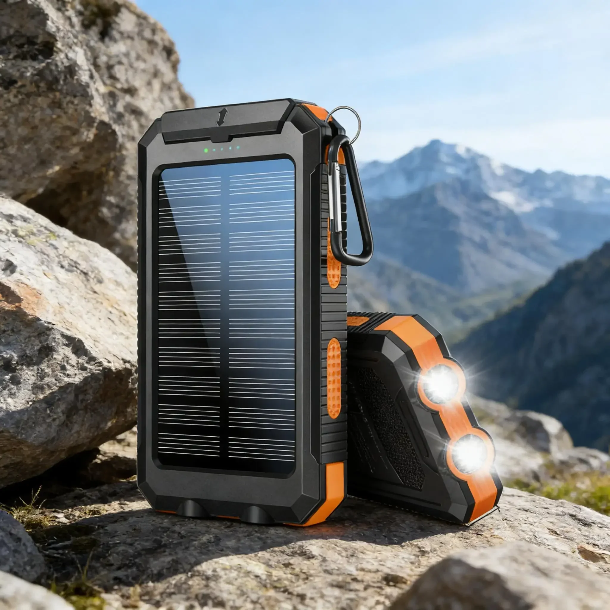 

10000 мАч Солнечная батарея Компас Светодиодный фонарик Открытый Кемпинг Туризм Зарядное устройство для телефона