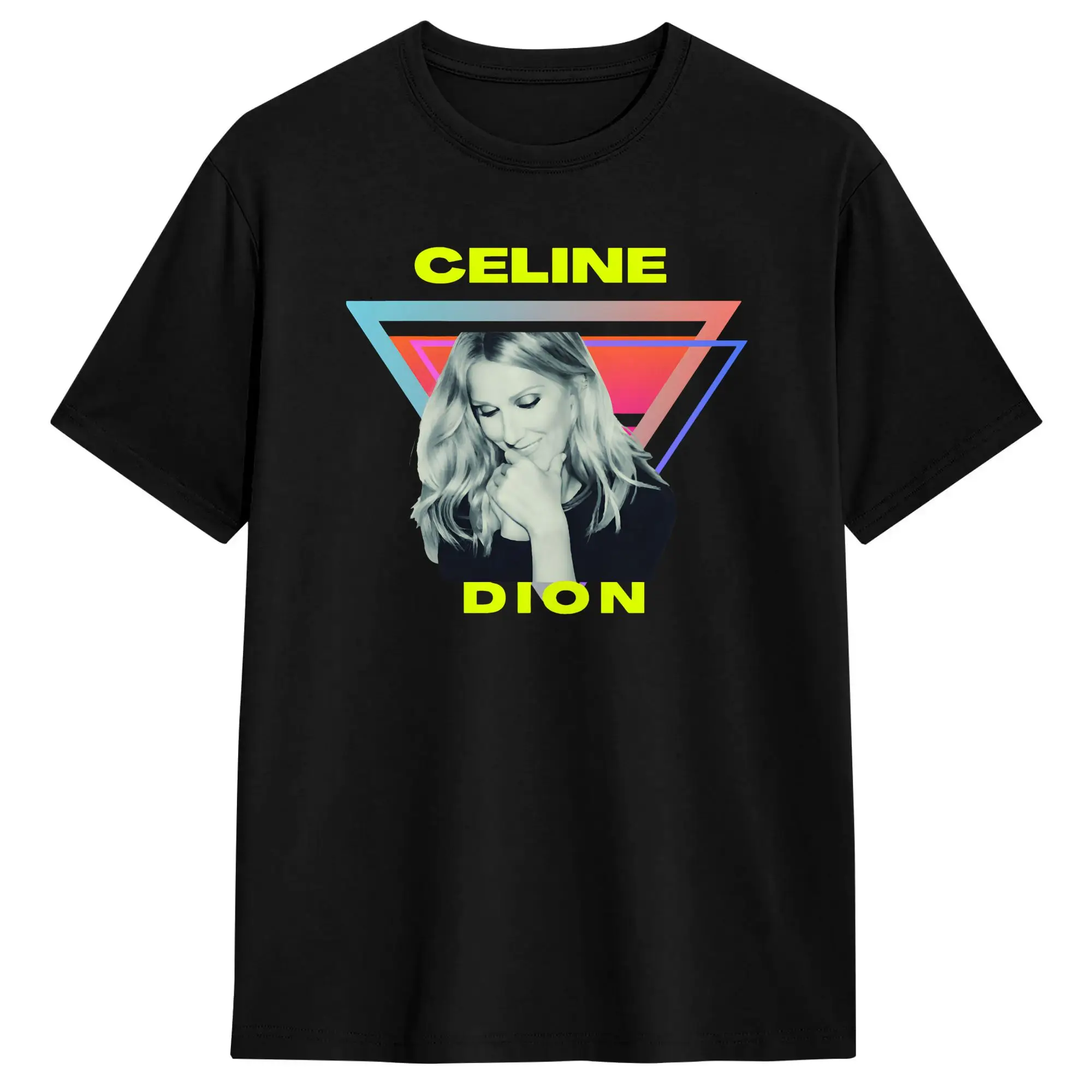 Men's T-Shirts Celines Dion Face Portrait Amazing Pure Cotton Tee Shirt Short Sleeve Canadian Singer T Shirt Crew Neck Clothing
