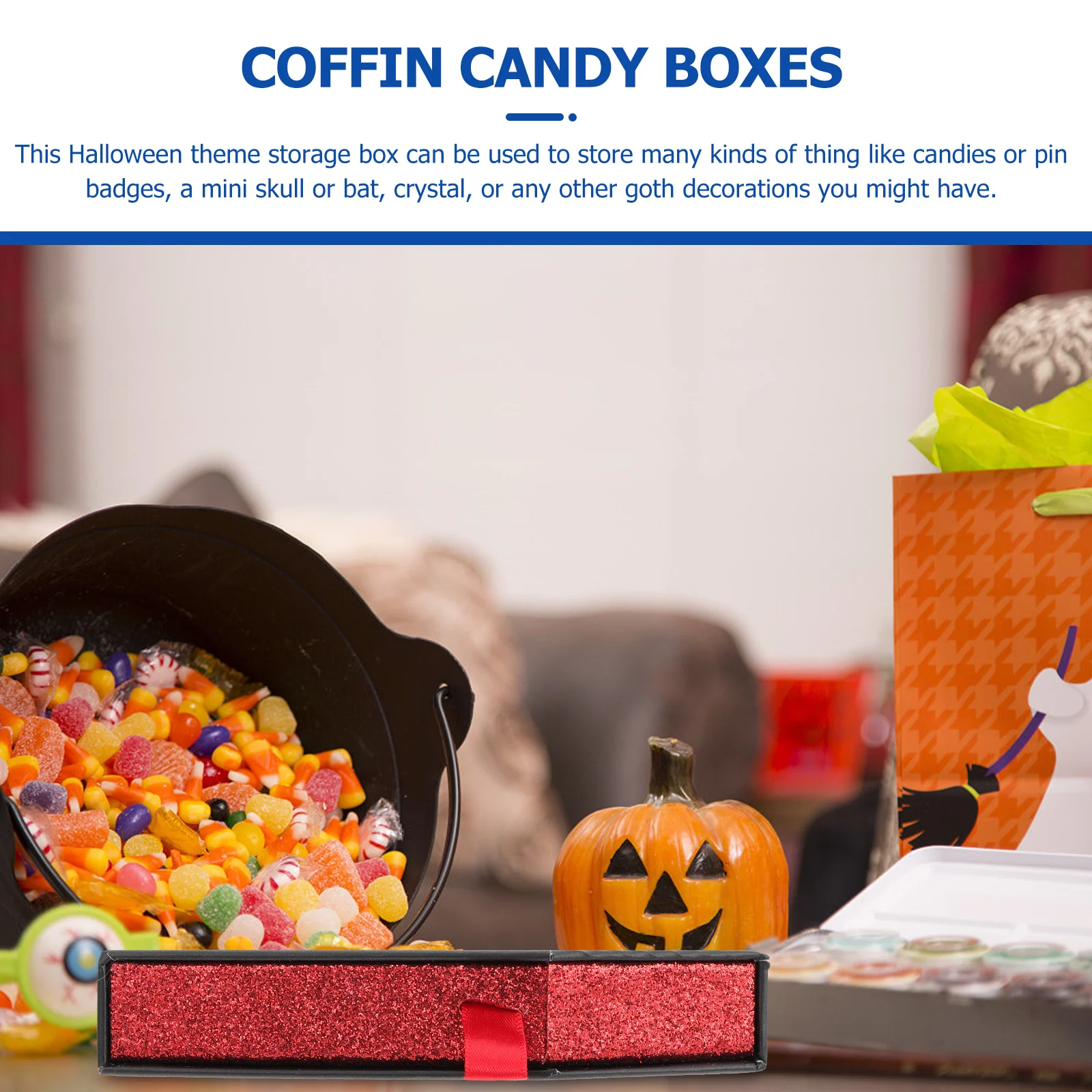

Coffin Box Halloween Decor Storage Cases Clear Shape Real Look Jewelry Trinkets Makeup DisplayHaunted House Props Bars