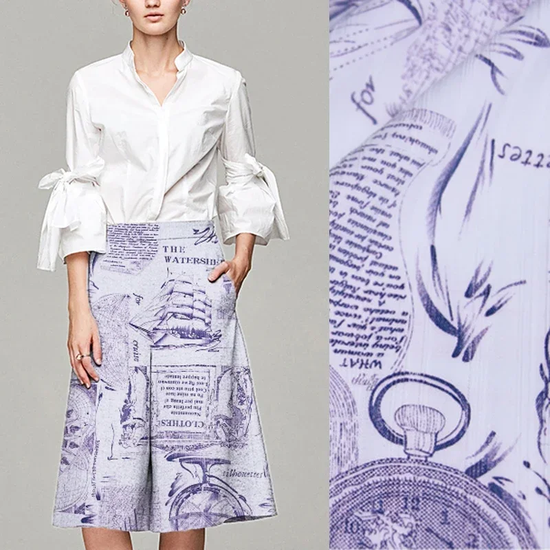 

Ширина 140 см, 342 г/м, эластичный жаккардовый светло-фиолетовый дорожный элемент, хлопковая ткань для осенне-весеннего платья, куртки, пальто C012