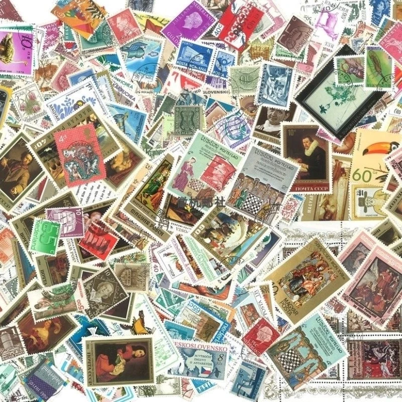 1000 Pcs Postage Stamps From World Mixed Set Lot Used with Post Mark Good Condition Collection No Repetition