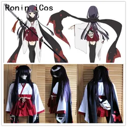 Anime Inu X Boku SS Shirakiin Ririchiyo Atavistic Mikofuku Cosplay Costume Halloween Long Hair Wig with Mask Uniform Full Set