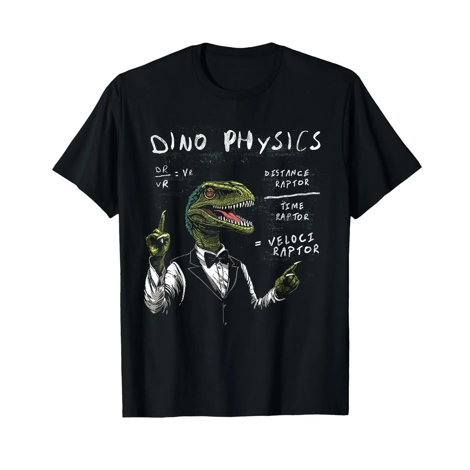 Velociraptor Physics T Shirt Raptor Dinosaur Science Joke vintage Washed Soft designer clothes graphic streetwear Versatile