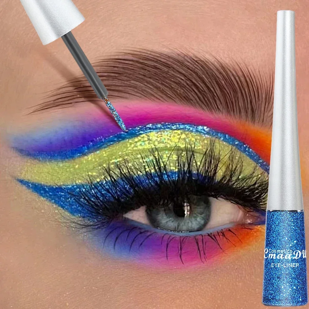 Diamant Parelmoer Groene Eyeliner Oogschaduw Waterdicht Zilver Goud Blauwe Kleur Glitter Pailletten Eyelkoreaanse Make-Up Cosmetica