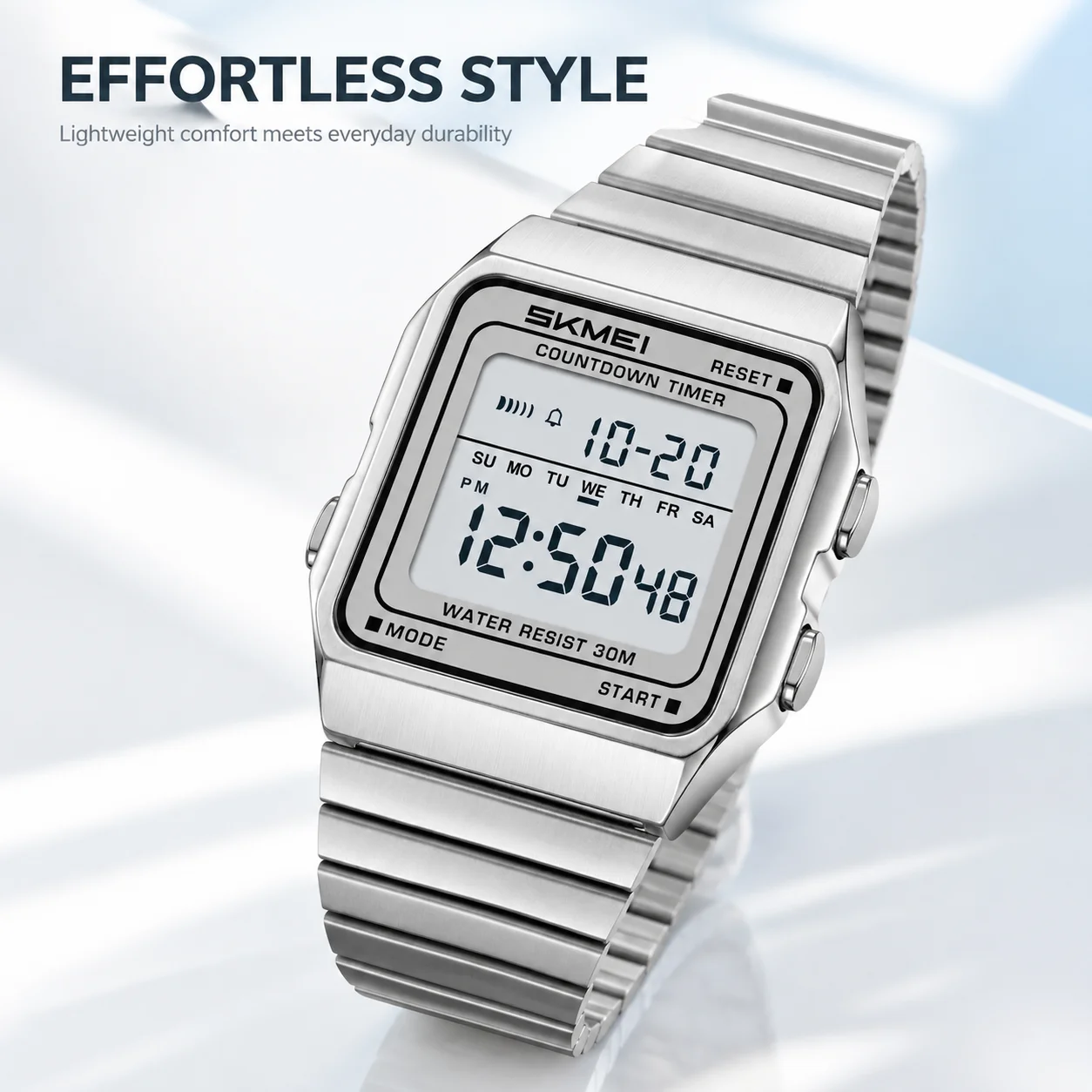 SKMEI 2648 2Time Fashion Digital Watches Waterproof Unisex Wristwatch Digital Clock Countdown Timer Office Gifting Mujer Regalos