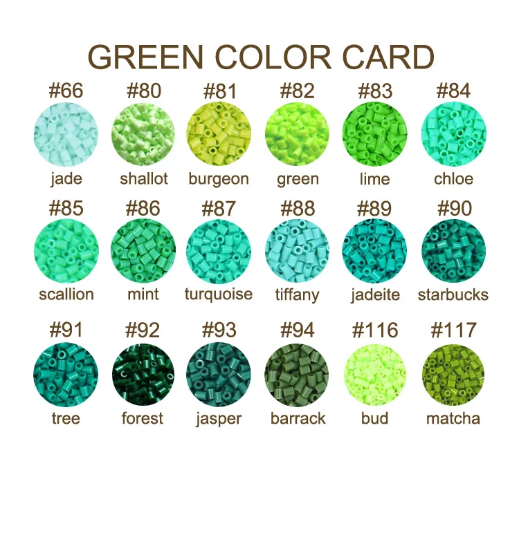 YantJouet Hama-Cuentas de hierro para niños, puzles diy de 5mm, 1000 piezas, color verde, regalo