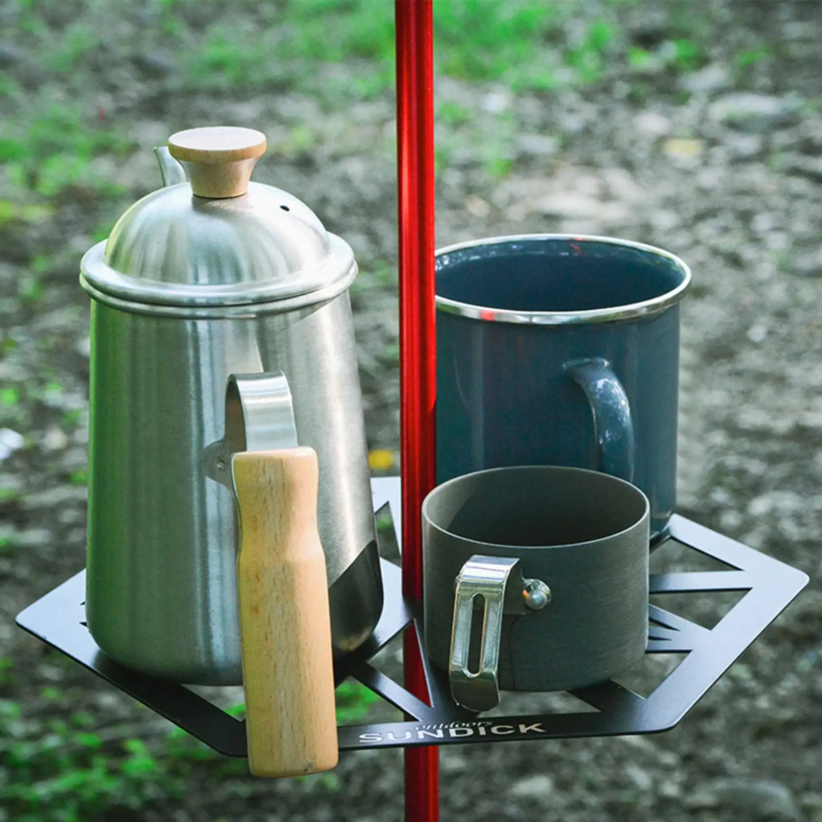 

Outdoor Camping Lamp Pole Rack Holder Stainless Steel Black 10"