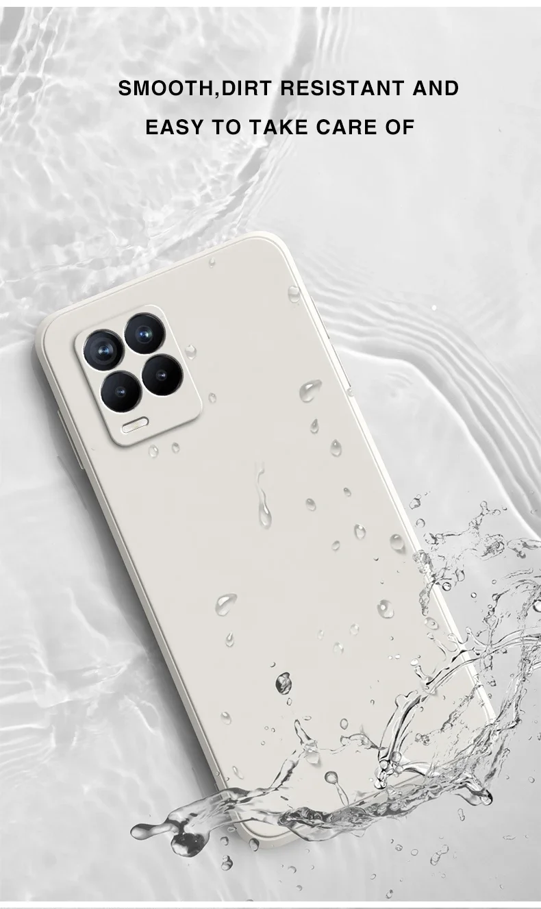 Square Case for OPPO Realme 8 Pro 4G Camera Protection Square Liquid Silicone Realme 8 5G Shockproof Covers Fundas