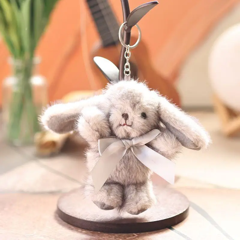 

Мягкая игрушка-кролик 14 см, милый мультяшный брелок для сумки, ключей от машины, подвеска для телефона, украшение, подарок