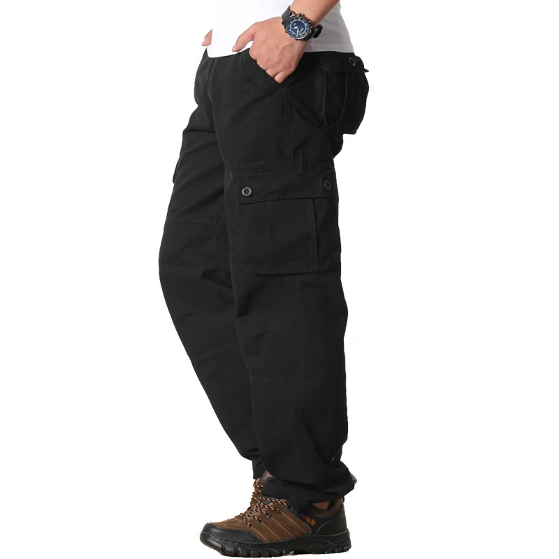 Men's Cargo Pants Multi Pocket Military Long Trousers New Outdoor Work Pants Male Army Straight Casual Trousers Plus Size 44