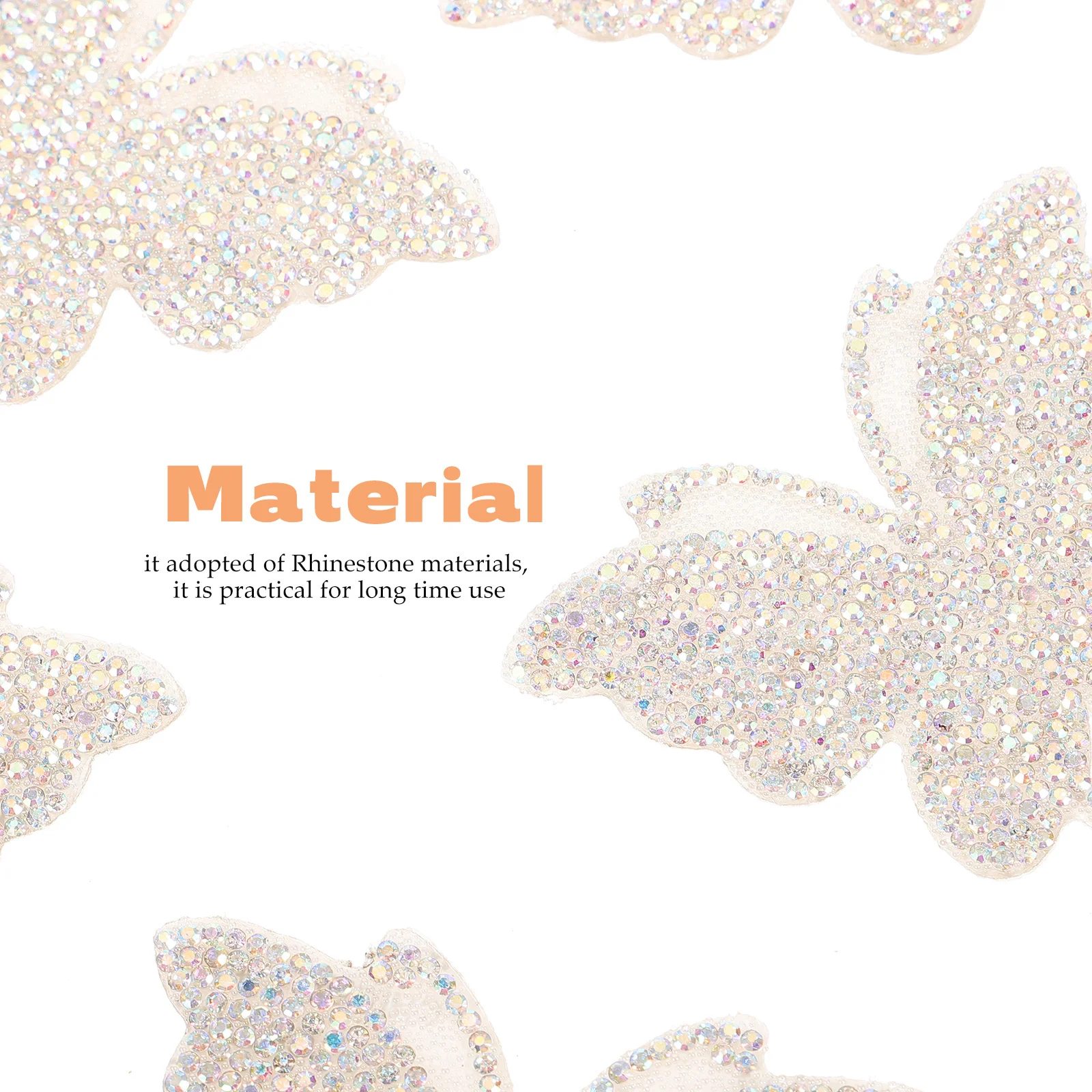 5 قطع من ملصقات الفراشة الكريستالية المصنوعة من حجر الراين اللامعة المزخرفة لملابس الأمتعة والكمبيوتر المحمول الزجاجية للسيارة #1