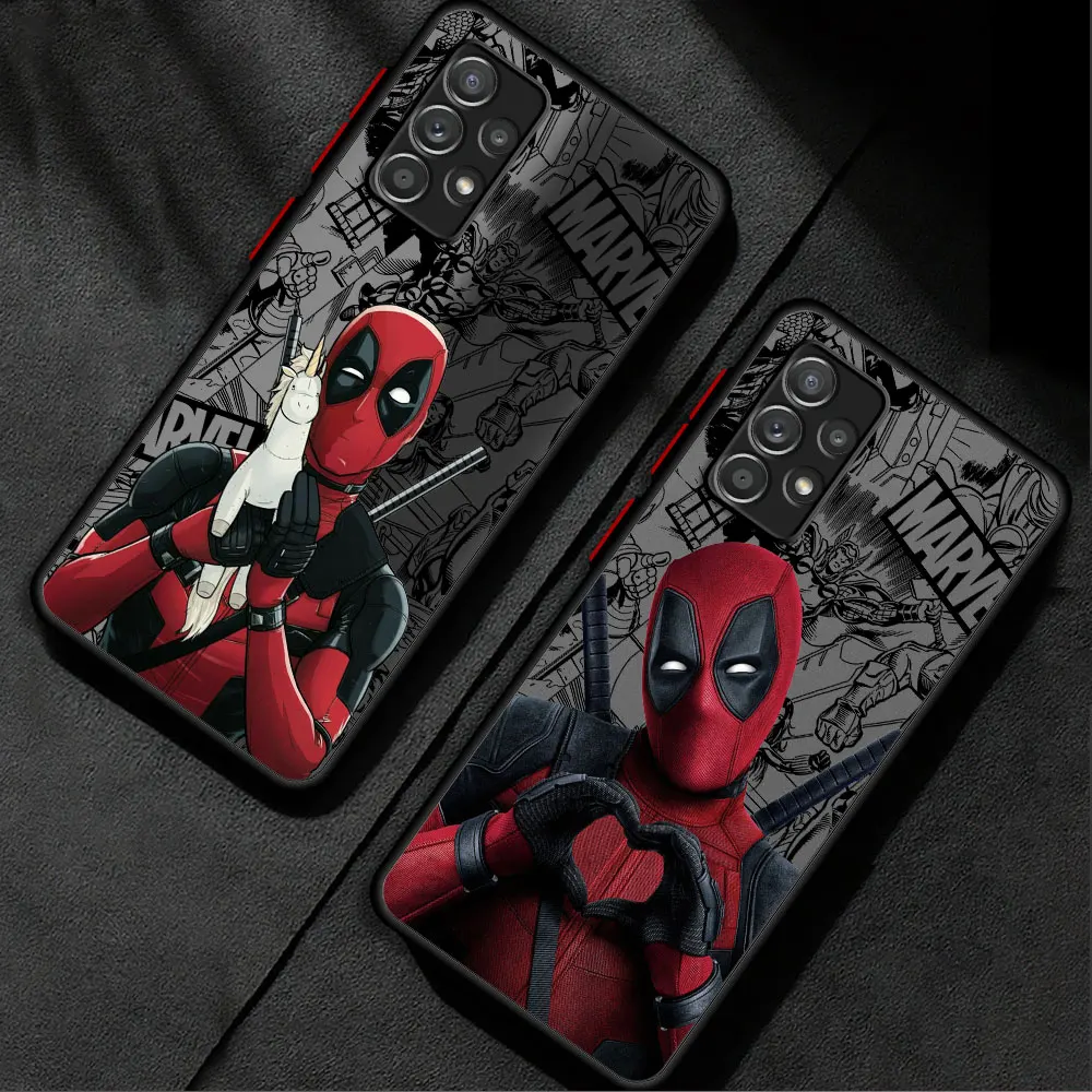 Hard PC Marvel Deadpool Soft Cover Matte Case for Samsung Galaxy A72 A22 A32 A73 A23 A14 A54 A34 A52 5G A53 A24 A33 A13 A13 5G