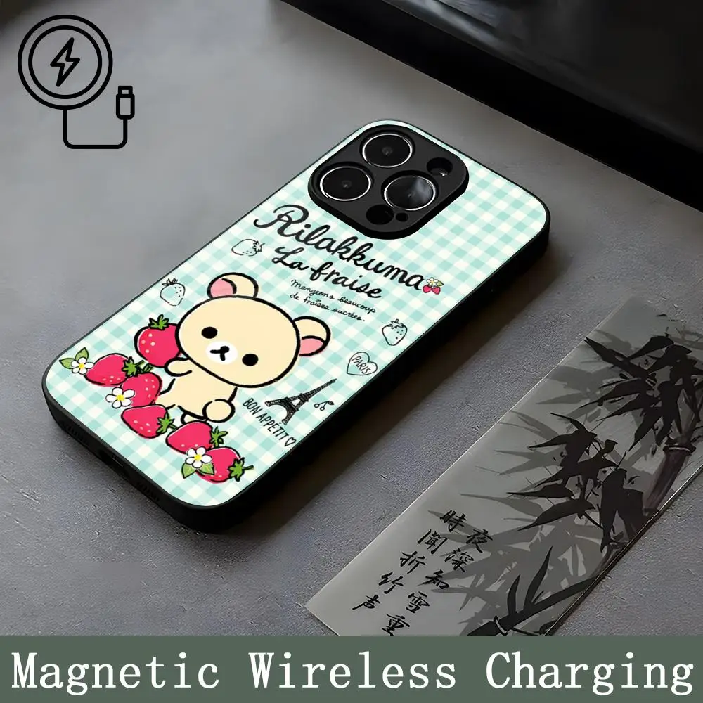 Capa de telefone Rilakkumans com vidro de magnetismo forte, capa para iPhone 14Pro Max, 16, 13, 12, 15, 11 Pro, XS Max, Plus, Mini