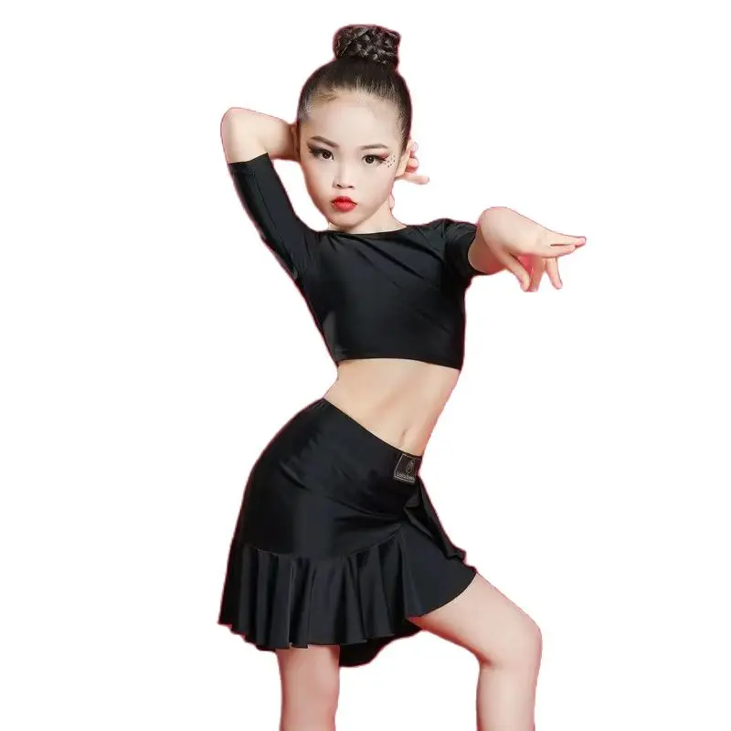 Children Latin Dance Dress 2020 News Swing Dance Dress Fringed Tango Salsa Ballroom Kids Dresses for Girls Costume Competition