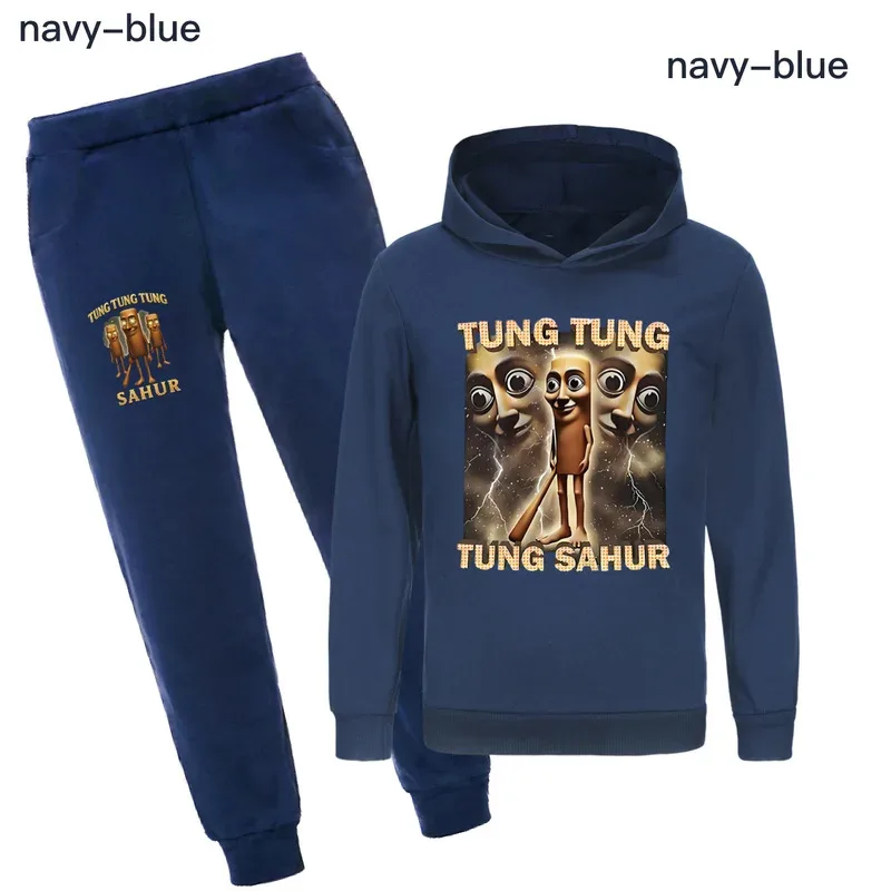 أطفال تونغ تونغ تونغ الصحور صبي فتاة هوديس السراويل دعوى الكرتون الصحور طباعة ملابس الأطفال بلوزات #2