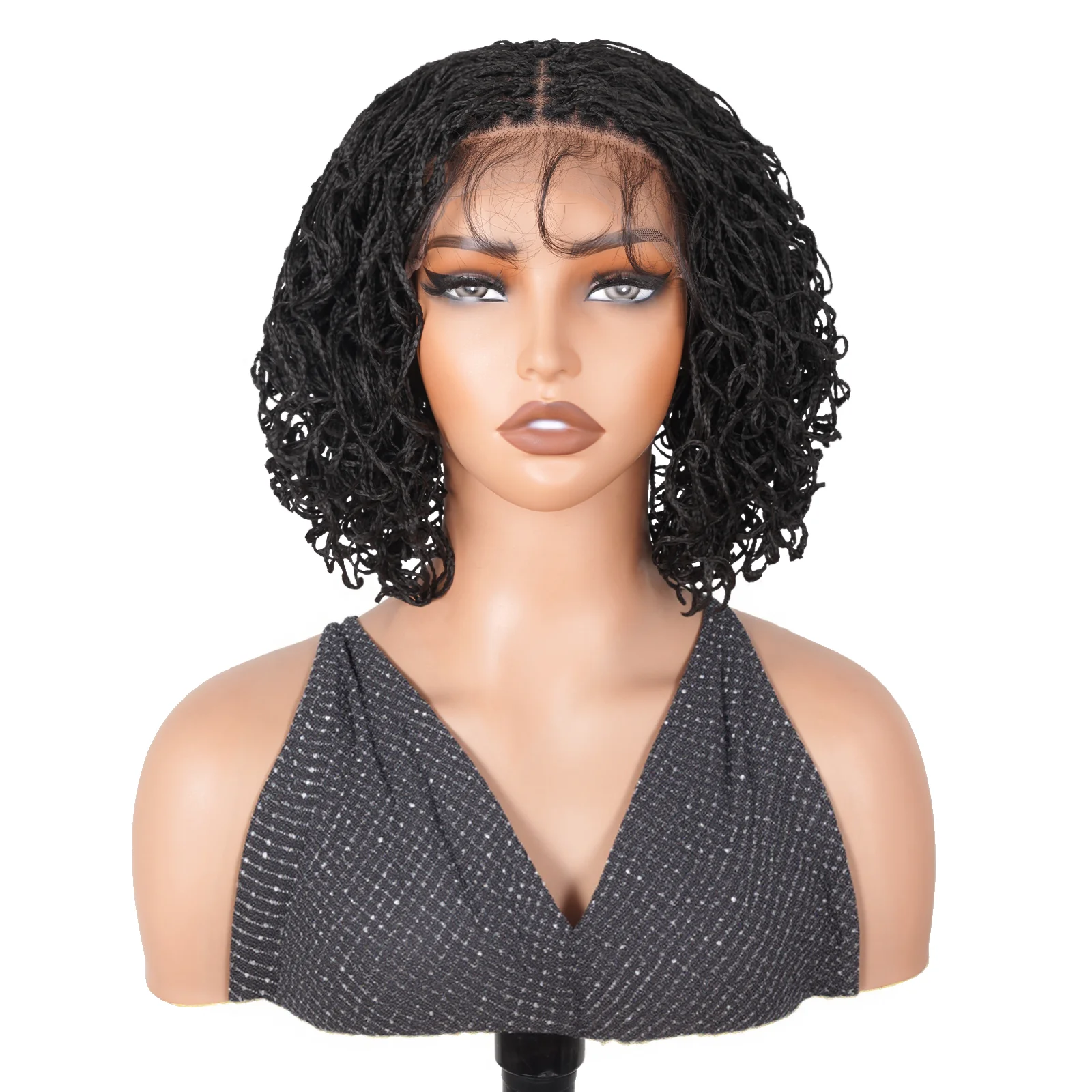 

Парик Боб с вьющимися косами, двойной полный кружевной парик 360, кружевной вьющийся парик с микро-коробкой, плетеный парик Боб с детскими волосами, предварительно выщипанный парик с поворотными локонами