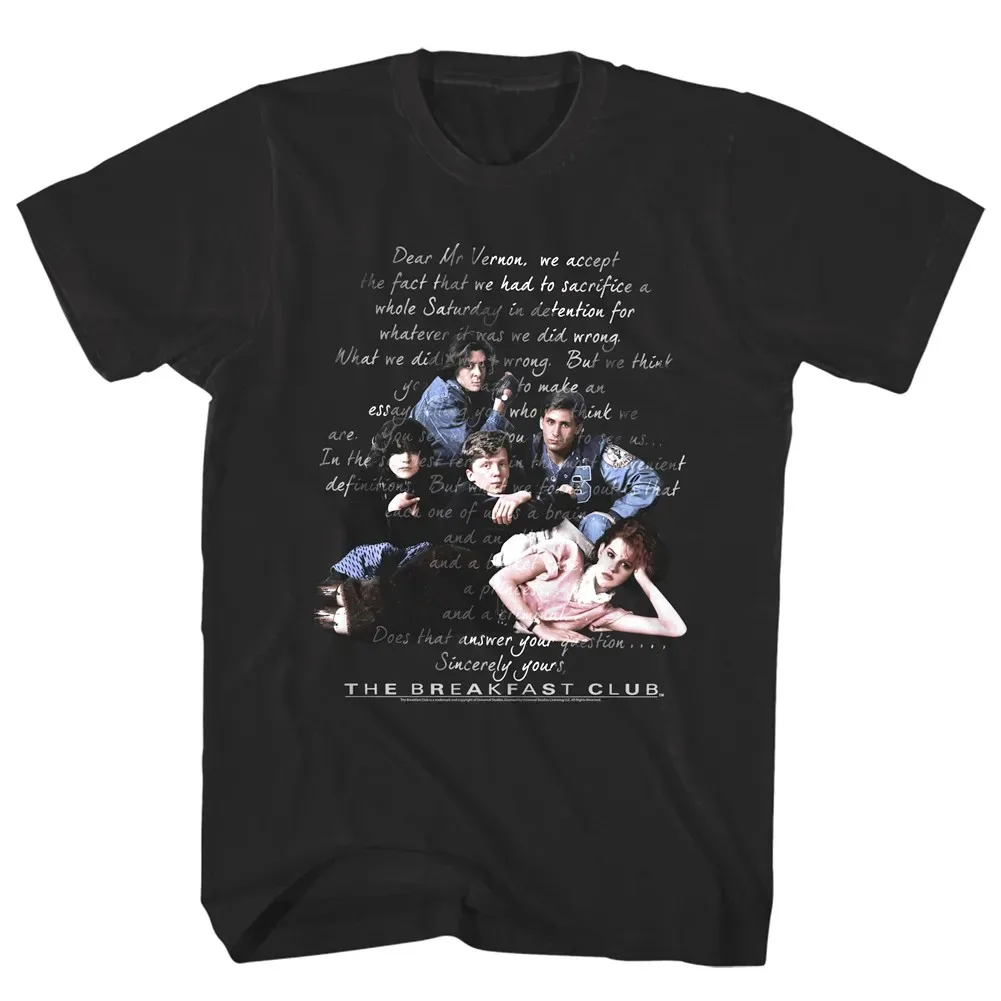 

Breakfast Club Letter Dear Mr Vernon Sincerely Men's T Shirt Hughes Comedy Drama