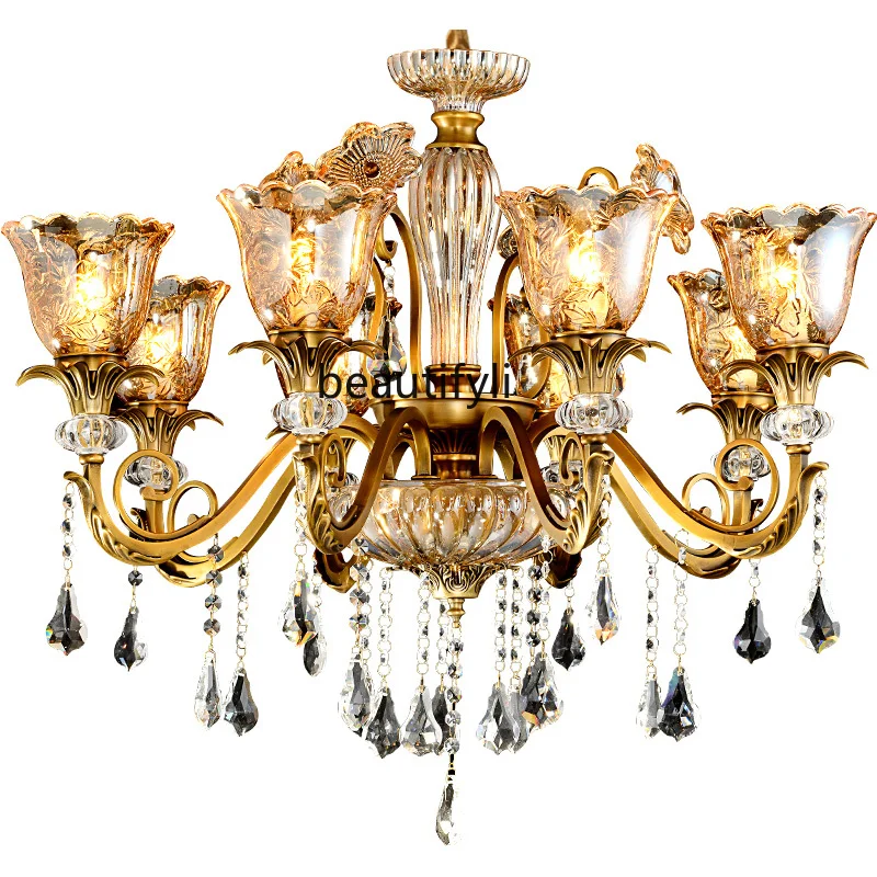 CXH Crystal Chandelier Lamp in the Living Room Luxury French Restaurant Bedroom Splendid Crystal Lamps