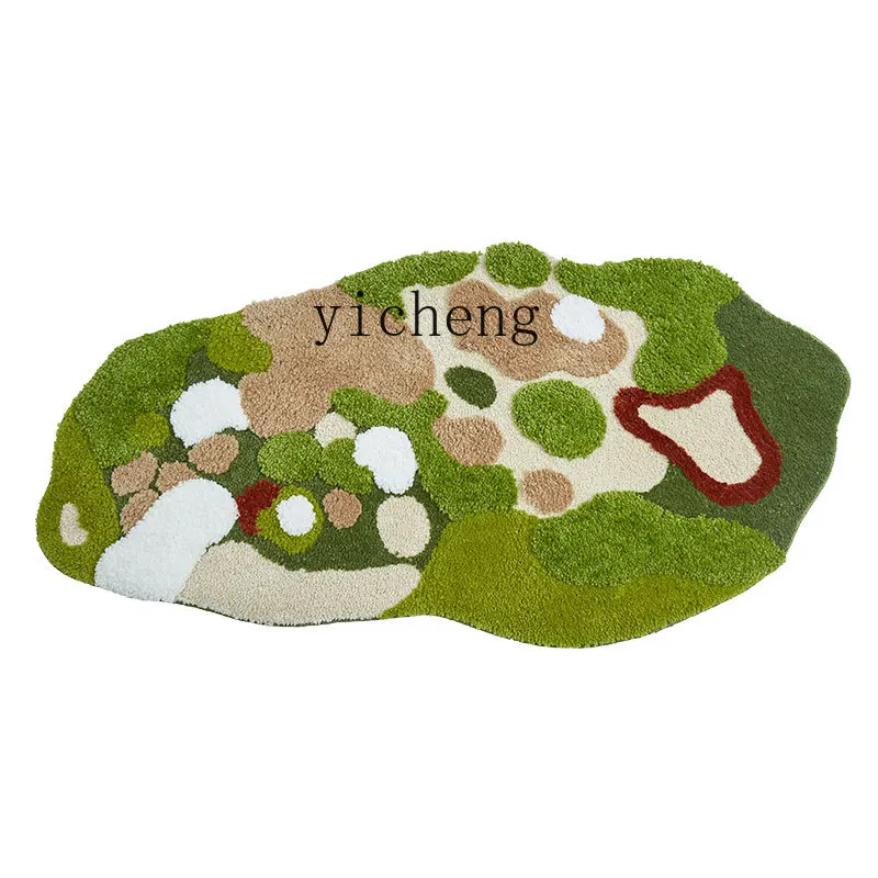 Tqh Moss Shaped Carpet Bedroom Bedside Blanket Green Living Room Floor Mat