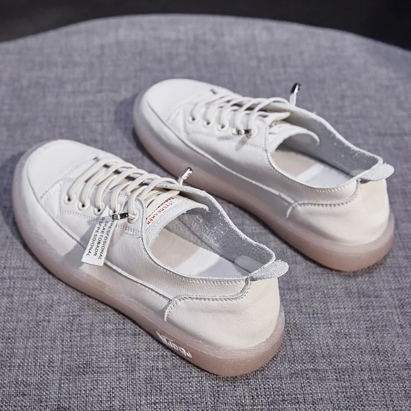 Leather small white shoes women 2024 Spring and autumn new women's shoes with a soft-soled pregnant women's shoes flat shoes