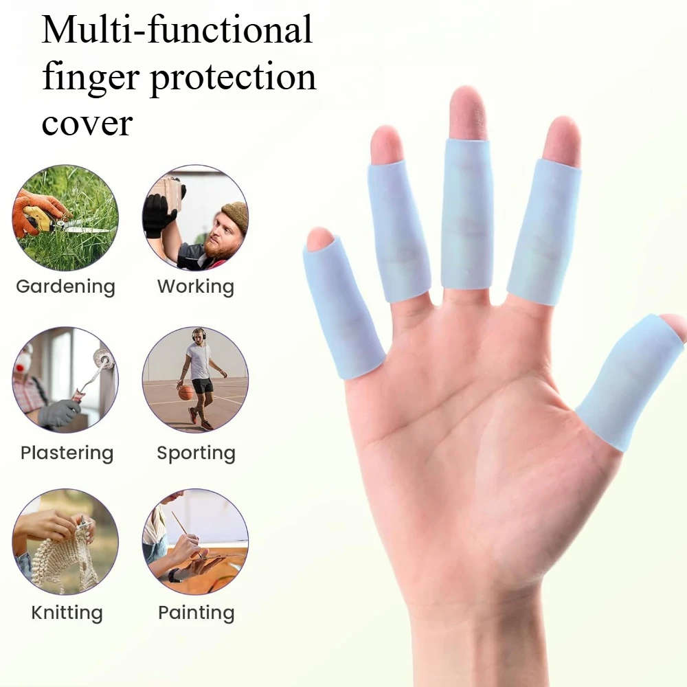 Imagen 3: 10 Piezas de Protectores de Dedos de Gel, Almohadillas de Silicona para Dedos, para el Dolor de Dedos, Grietas, Callos, Azul