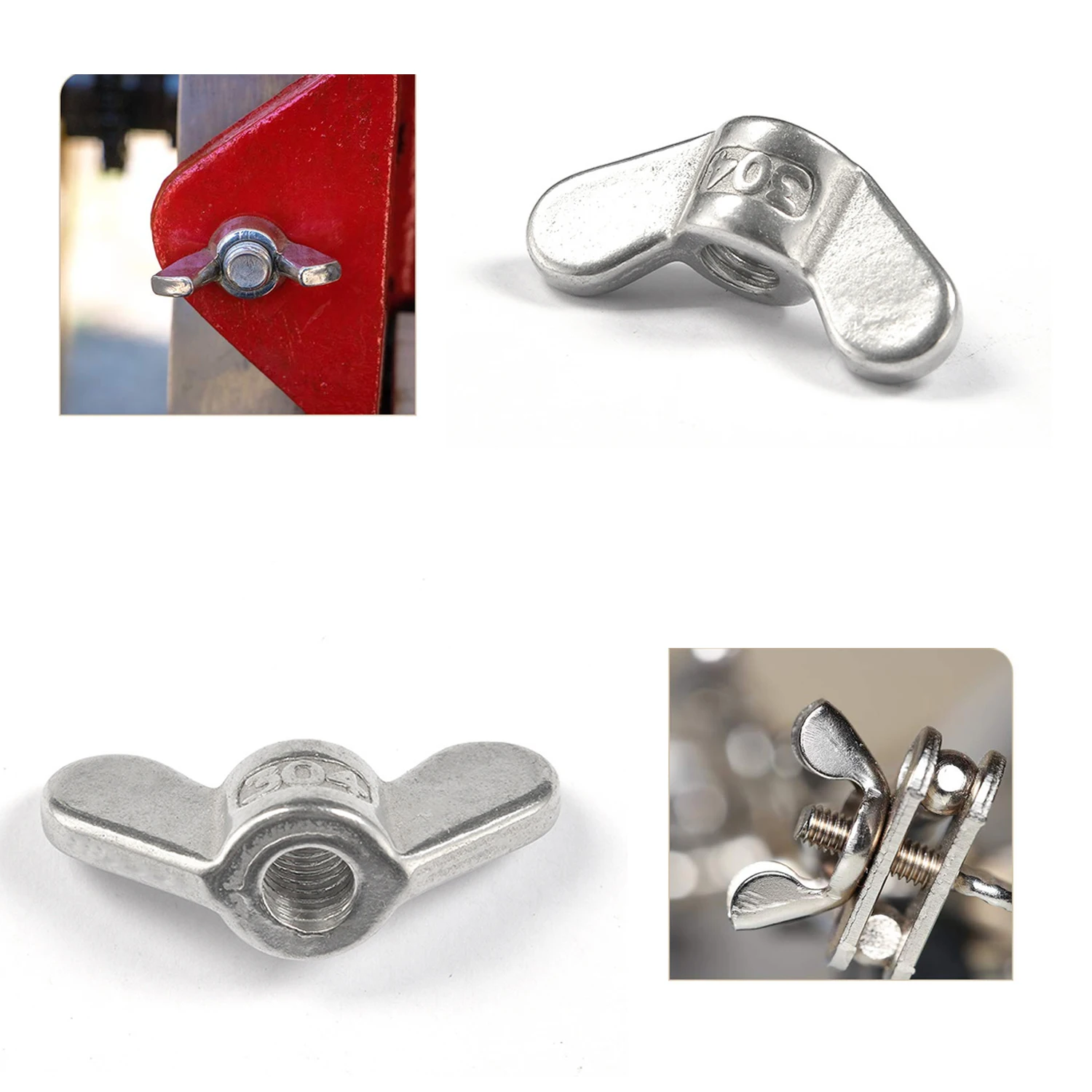 Butterfly Wing Nuts M4 M5 M6 M8 M10 M12 M14 M16 M20 304 Stainless Steel Wing Nuts Claw Nut Big Ear Hand Tighten Nut