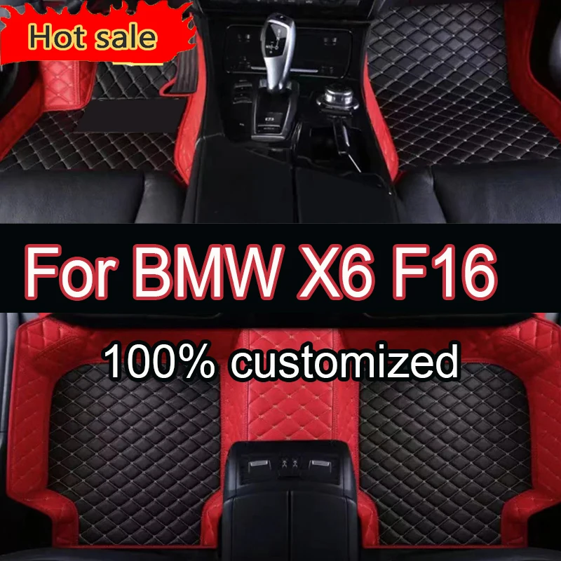 Tapetes de carro para BMW X6 F16 2015 2016 2017 2018 2019 Almofadas de pé personalizadas para automóveis capa de carpete acessórios interiores