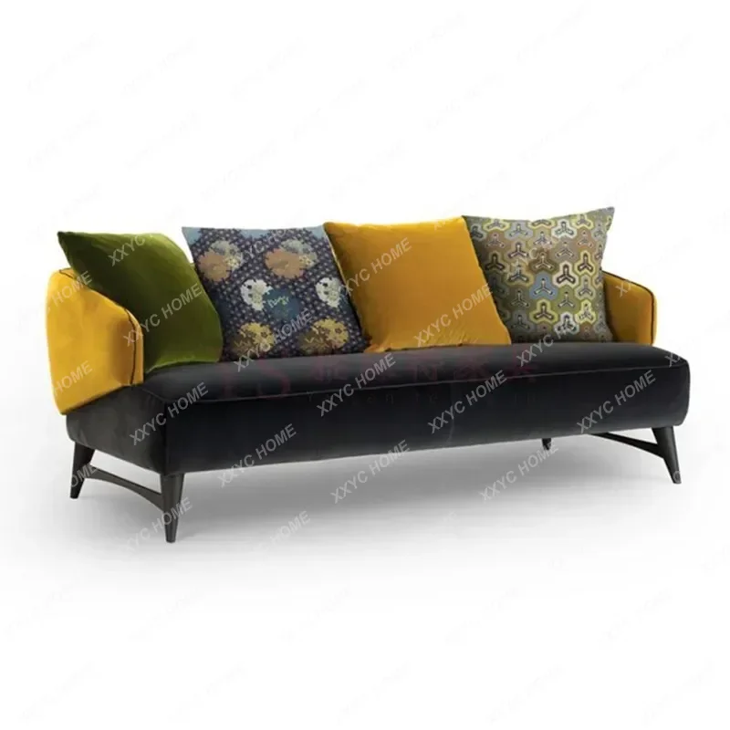 A New Chinese Solid Wood Fabric Living Room Leisure Chair Modern Simple Model Room Reception SofaEsmt163