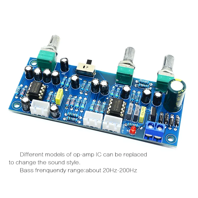 2.1 Channel Subwoofer Preamp Board Amplifier Board Low Pass Filter Bass Preamplifier(Finished Product)