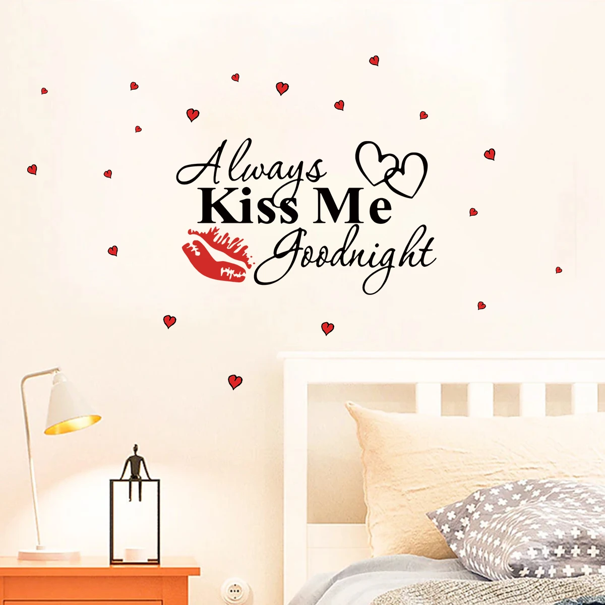 Current Writing Kiss Me Wall Sticker Decoration for Bedroom Girl Sweet Home Decore Living Room Wallpaper DIY Wall Art