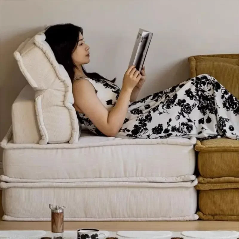 Nordic cream style mahjong sofa living room small apartment designer module combination single lazy fabric sofa