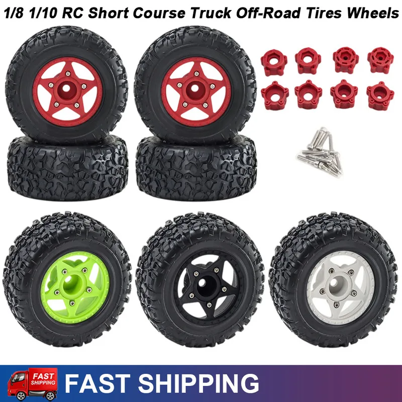 109*46mm RC Short Course Truck Off-Road Tires Wheels Adapter 12mm 14mm 17mm for 1/8 1/10 Traxxas Axial ARRMA Upgrade Parts