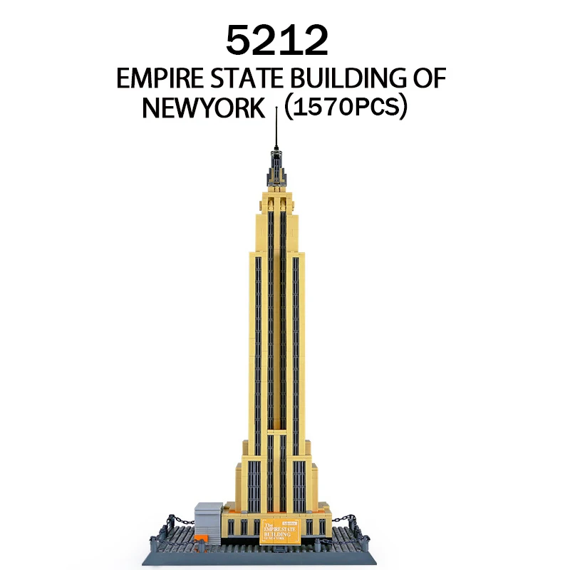 

5212 Нью-Йорк, популярный Landmark Empire State, набор строительных блоков, креативный Streetview, ABS пластик, строительный блок, детские игрушки, 1570 + шт.