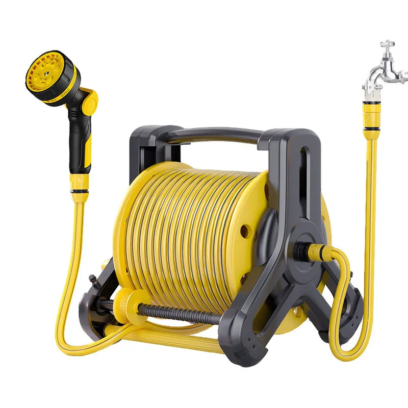 Automatic hose reel set, hose storage rack, watering tool, coil hose, spray nozzle, car wash gun, water hose for cars