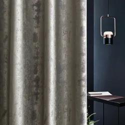 Luxury Jacquard Villa Curtains for Living Room Bedroom Windows High Density Modern Minimalist Silver Blackout Curtains Customize