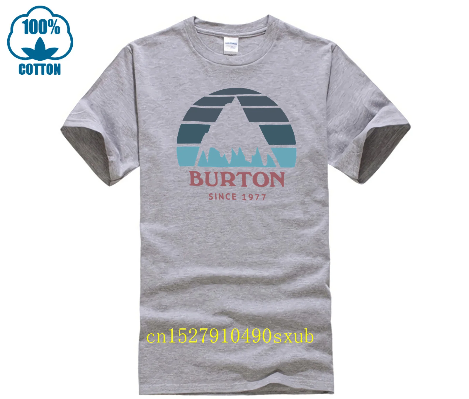 BURTON Funny Tee Shirt for Men Adult Crew Neck Short Sleeve T Shirts Adult Men\'s Plus Size 100% Cotton
