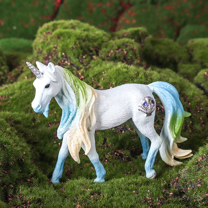 Oenux ตํานาน Rainbow Pegasus จําลองสัตว์ Fairy Tale Fly Horse Action Figures รุ่น PVC ของเล่นเพื่อการศึกษาสาวของขวัญ