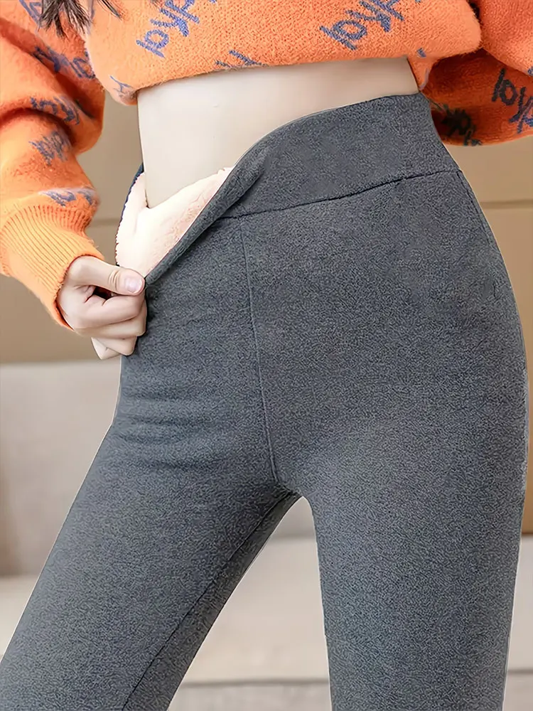 Women's Winter Fleece Lined Leggings Soft Lined Base Layers Warm Thick Soft Yoga Trousers Fitness Sportswear Outdoor Ski Pants
